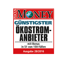Günstigster Ökostromanbieter Günstigster Ökostromanbieter für Bonus-Tarife in 2016